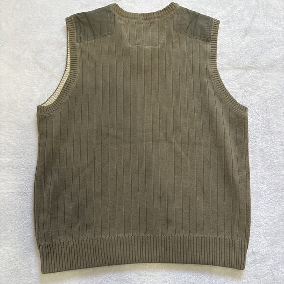 Eddie Bauer Sweater Vest Men's L Green Outdoor Sport Shop Pullover 100% Cotton - Picture 5 of 5